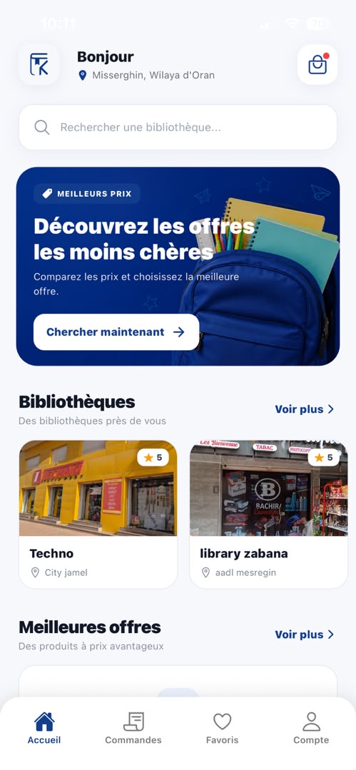 Capture d'écran de l'application Maktaba
